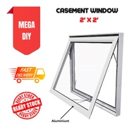 Aluminium Casement Window With Glass Toilet Window Top Hung Window / Tingkap Bilik Air 2' x 2'