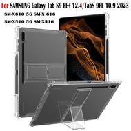 Transparent Adjustable Stand Cover For SAMSUNG Galaxy Tab S9 FE+ 12.4" TabS 9FE 10.9 inch 2023 SM-X610 5G SM-X 616 SM-X510 5G SM-X516 Tablet Protective Case