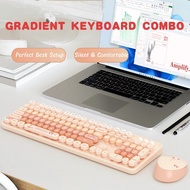 MOFii Wireless Keyboard Mouse Combo Gradient Aesthetic Cute Keyboard Silent Office Keyboard for Lapt