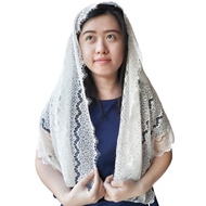 Mantilla Scarf/Mantila/Catholic Mass Veil/White Holly Rectangle Veil