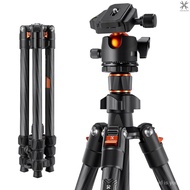 CONCEPT Portable Camera Tripod Stand Carbon Fiber 162cm/63.78 Max. Height 8kg/17.64lbs Lo Capacity Low Angle Photography Travel Tripod with Carrying Bag for DSLR Camera