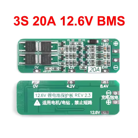 3S 20A Li-ion Lithium Battery 18650 Charger PCB BMS Protection Board For Drill Motor 12.6V Lipo Cell