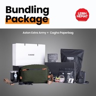 CAGHO l Exclusive Gift Set Aston Extra Army Paperbag l Bundling Package l Handbag Slingbag Clutch l 