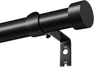 KAMANINA Black Curtain Rods for Windows 48 to 84 Inch (4-7 Feet), 1 Inch Heavy Duty Curtain Rod, Mod