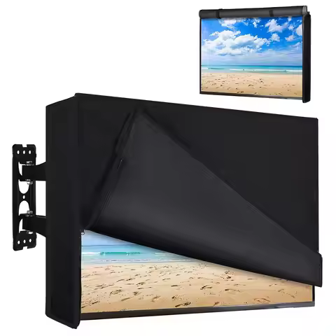 Outdoor TV Cover with Roll Up Front Flat Zipper Weatherproof TV Cover For Outside LED LCD Flat Scree
