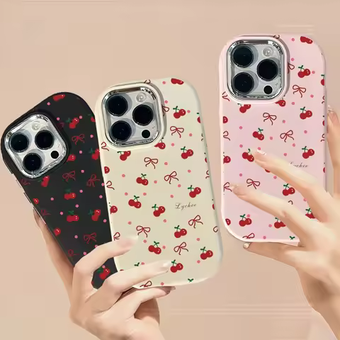 Red Cherry Bow Phone Case For OPPO Reno 13F 12F 11F 7 8T 5G 6Z 5Z 7Z 8Z 6 8 4 Pro 5 Lite 5F 2Z 2F A5