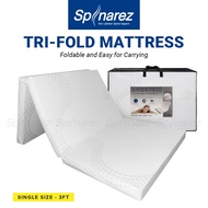 SpinaRez 3" Latex Feel Foam Tri Fold Foldable Mattress - Single (3ft)