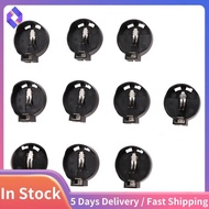 10pcs Black Round Button Battery Holder Case for CR2032 2016 2025