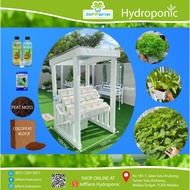 SET HYDROPONIC 20 POT WITH STAND + ROOF + PUMP + TANGKI + COCOPEAT + PATI BAJA AB JF_0052 | JEFFARM 