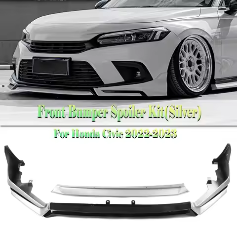 For Honda Civic 11th 2022-2024 YOFER Front Bumper Spoiler Lip Blade + Lower Side Splitter Corner Cov