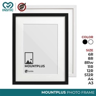 Frambie MountPlus 6R, 8R, 11R, A4, A3 Photo Frame | Contemporary Wooden Black / White Picture Frame 