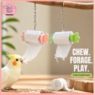Bird Paper Chew Toy Candy Shape Refillable Foraging Roller Hanging Cage Toy For Budgie Parrot