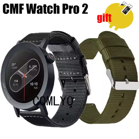 3in1 for CMF Watch Pro 2 Smart Watch Strap Band wristband Nylon Canva women men Belt Screen Protecto