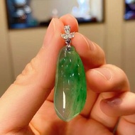 天然翡翠吊墜項鍊，天然緬甸冰種福瓜翡翠吊墜老坑a貨滿綠豆子平安扣玉墜男女款帶證
