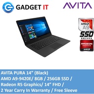 AVITA PURA 14" AMD (AMD A9-9420E,8GB,256GB SSD,RADEON R5 GRAPHICS,WIN10 HOME ) FREE SLEEVE