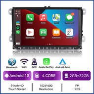 EKLEVA 9นิ้วรถวิทยุ2 Din Android เครื่องเล่นมัลติมีเดียอัตโนมัติ CarPlay RDS สเตอริโอสำหรับ Volkswag