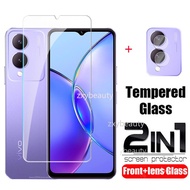 For Vivo Y17S 2023 Screen Protector 2in1 Full Cover Clear Tempered Glass For VivoY17S Y 17S 4G 5G Phone Protective Glass Camera Lens Film