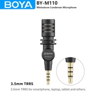 BOYA BY-M110 3.5mm TRRS Condenser Plug and Play Microphone for iPhone Android PC Laptop Smartphone Yotube Recording Streaming