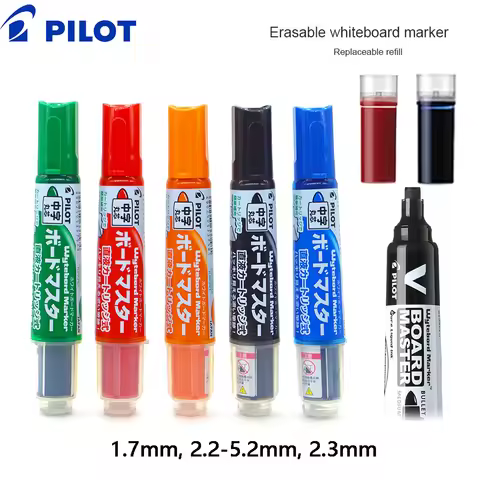 Pilot V Board Master Whiteboard Markers Pen, Erasable 1.7/ 2.2-5.2/2.3mm Large Capacity Conferences 