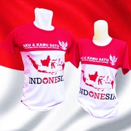 MERAH RED AND WHITE T-SHIRT AUGUSTUS T-SHIRT/ RED AND WHITE ADULT T-SHIRT/ T SHIRT MEN