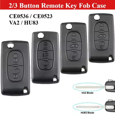 2/3 Button Car Remote Key Fob Case For Citroen C2 C3 C4 C5 C6 DS3 Berlingo For Peugeot Partner Exper