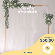 🇸🇬 [Rental] 4 Days Backdrop Wedding Proposal Engagement Birthday Solemnisation Gold Frame Curtain Tutu 3 Meters