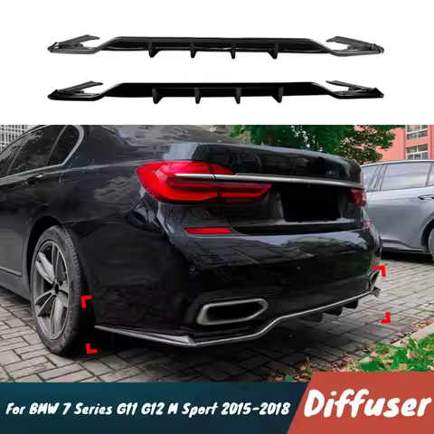 For BMW 7 Series G11 G12 M Sport 2015-2018 Car Rear Bumper Diffuser Spoiler Splitter Body Kit Exteri