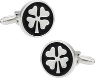 4 Leaf Clover Cufflinks St. Patrick's Day with Presentation Gift Box