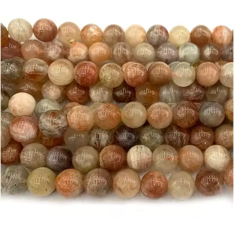 Veemake Natural Arusha Green Gold Sunstone Round Loose Beads Jewelry Design 08147