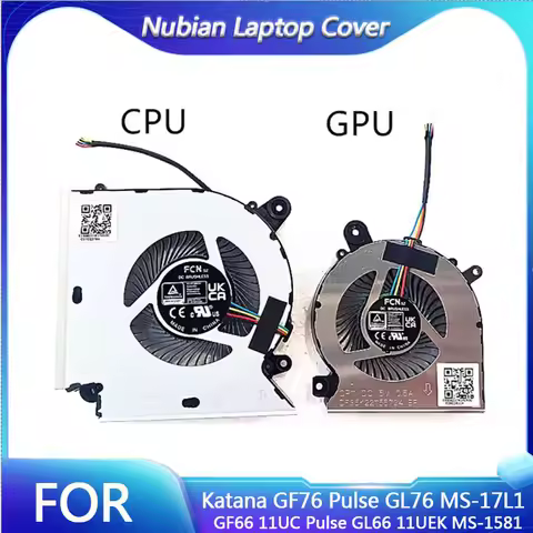 Replacement New Laptop CPU+GPU Cooling Fan for MSI Katana GF76 Pulse GL76 MS-17L1 GF66 11UC Pulse GL