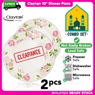 CLAYTAN Flower Plate 10" Dinner Plate Pinggan Bunga Claytan [STOCK CLEARANCE] 陶瓷碟子