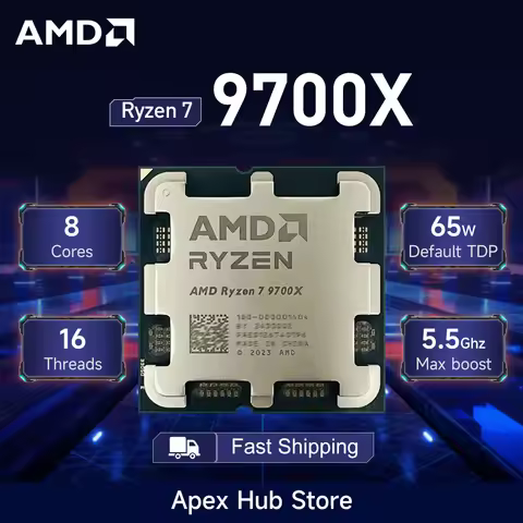 AMD Ryzen 7 9700X 3.8GHz 8-Core 16-Thread 4NM L3=32M DDR5 R7 9700X Processor 65W Socket AM5 New With