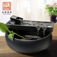 Flowing water decoration lucky atomization office desktop ceramic fountain Feng Shui turn water device fish tank small g