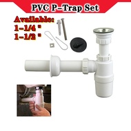 PVC P-Trap Set For Lavatory Plastic P-Trap For Kitchen Sink