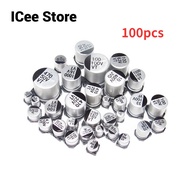 100Pcs SMD Capacitor 10V 16V 25V 35V 50V 10UF 22UF 33U 47UF 100UF Aluminum Electrolytic Capacitor