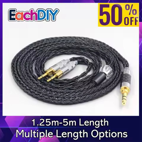 16 Core 7N OCC Black Braided DIY HIFI Earphone Cable For Sennheiser HD700 Headphone 2.5mm pin LN0074