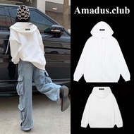 HOODIE ZIP Cotton Felt Basic Tag Rubber Amadus Local Brand Unisex - AD08