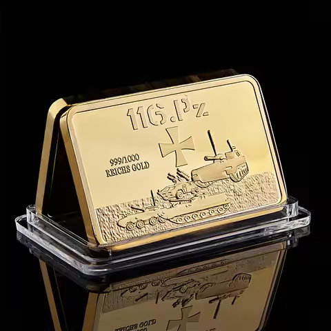 WWII German 116.PZ Tank Division Commemorative Gold Clad In Bar Fine 1OZ Gold Metal Craft Coin Colle