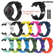 DM-Watch Strap Soft Breathable Waterproof Silicone Wristwatch Band Replacement for Huami Amazfit T-Rex/T-Rex Pro