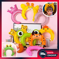Gratis Ongkir - Balon Bando Karakter Hewan Balon Foil Kartun Animal Headband / Balon Ulang Tahun