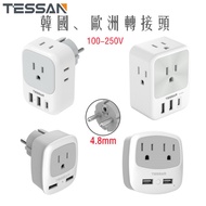 TESSAN Korea Adapter with USB+Type C, Taiwan to Korea, European Indonesia Vietnam Travel Essential A