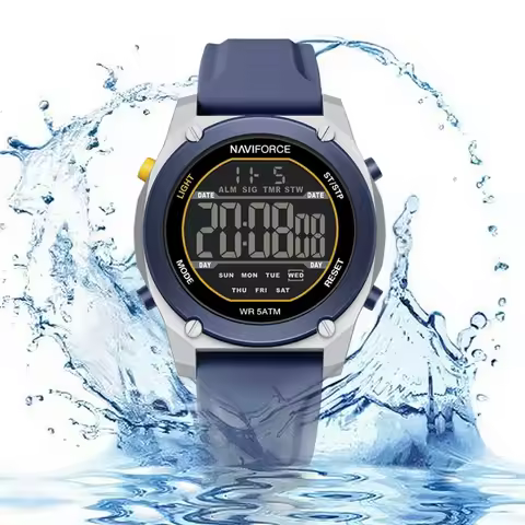 NAVIFORCE Men's Electronic Watch Digital Sports Watch Countdown Alarm Clock 5ATM Waterproof LED Back