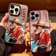 Case Cover For OPPO Reno 10 Pro Plus 8T 8Z 8 Lite 7Z 6 7 Pro Realme 12 5G Phone Casing Hard Acrylic Anime One Piece Luffy Laser Matte IMD Couple Popular Matte Protection