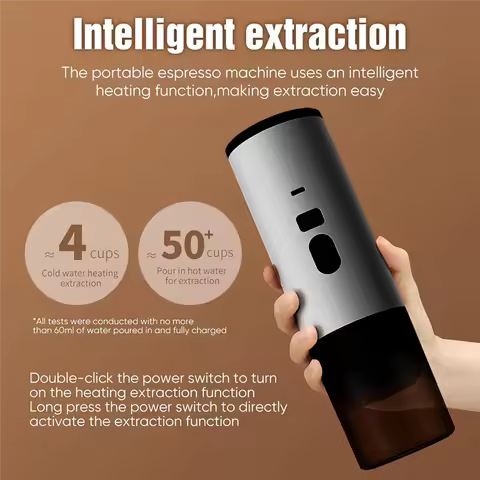 B59B-3In1 Cordless Electric Coffee Maker Work Portable 3In1 Coffee Maker 72W 12V Espresso Machine Fo