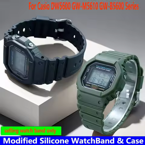 DW5600 Silicone Strap + Watch Case Mod Set For Casio G-Shock DW5610 DW5600HR GW-M5610 GW-B5600 Sport