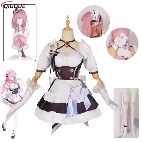 Elysia Cosplay Honkai Impact 3 Cosplay Costume Wig Shoes Girls Women Uniforms Maid Dress Halloween P