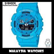 (OFFICIAL WARRANTY) Casio G-Shock GA-100RS-2A Special Color Model Analog Digital Blue Watch GA100RS-