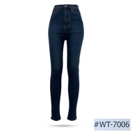 กางเกงผู้หญิง ทรงสกินนี่ นิยมยีนส์ Niyom jeans ผ้ายืด สียีนส์ แต่งเฟด รุ่น WT-7006
