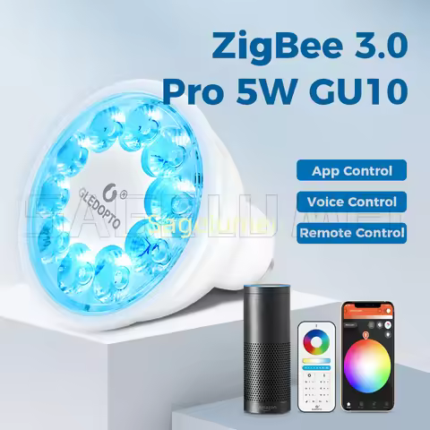 S-006P GLEDOPTO 5W RGBCCT GU10 Pro Smart Bulb Zigbee3.0 2200K-6500K Voice App Remote Control Mesh Fu