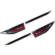 Tesla Car Stainless Steel Car Door Fender 3D Metal Side Logo Sticker(Left And Right) Creative Metal